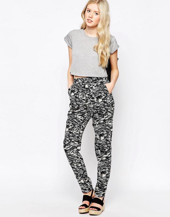 Vila Animal Print Joggers - Black