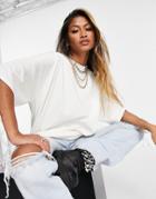 Topshop Washed Oversized Boyfriend T-shirt In Ecru-neutral