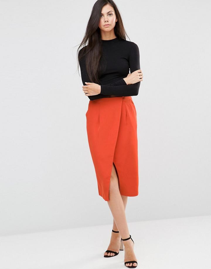 Finders Keepers Sweet Talker Midi Skirt - Terracotta