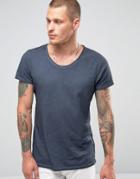 Scotch And Soda Long Fit Oil Washed T-shirt - Gray