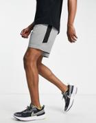 Calvin Klein Performance Woven Short In Gray-blue