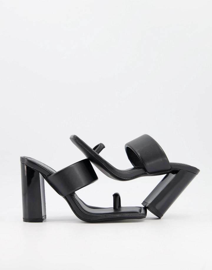 Simmi London Tour Padded Mules With Toe Loop In Black