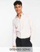 Asos Design Premium Formal Slim Wedding Sateen Shirt In Pink