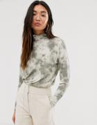 Only Roll Neck Top In Tie Dye