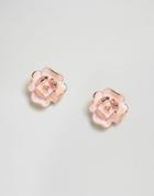 Ted Baker Enamel Rose Stud Earrings - Pink