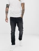 Asos Design Stretch Slim Jeans In Washed Black