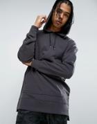 New Look Curved Hem Hoodie With Dropped Shoulders - Gray