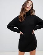 Vero Moda Knitted Roll Neck Dress - Black