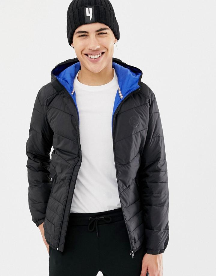 Jack & Jones Originals Hooded Puffer Jacket - Black