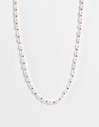 Asos Design Pearl Necklace With T Bar Detail In Gold Tone-multi