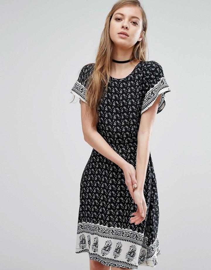 Trollied Dolly Paisley Print Dress - Black