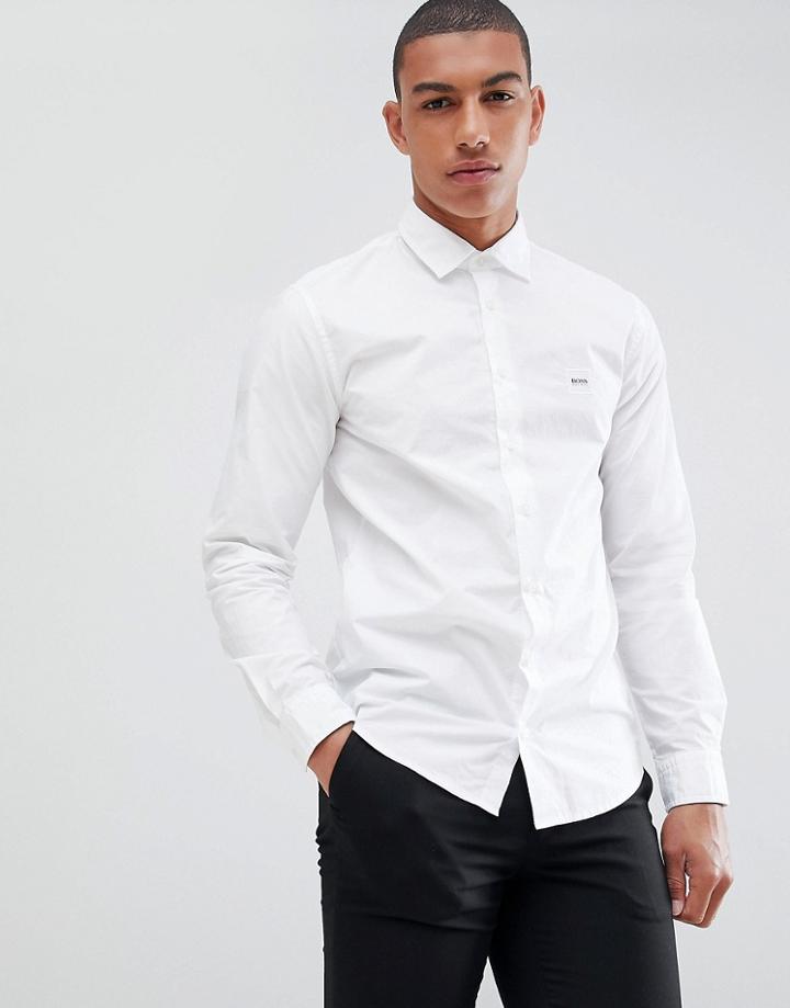 Boss Mypop Box Logo Shirt In White - White