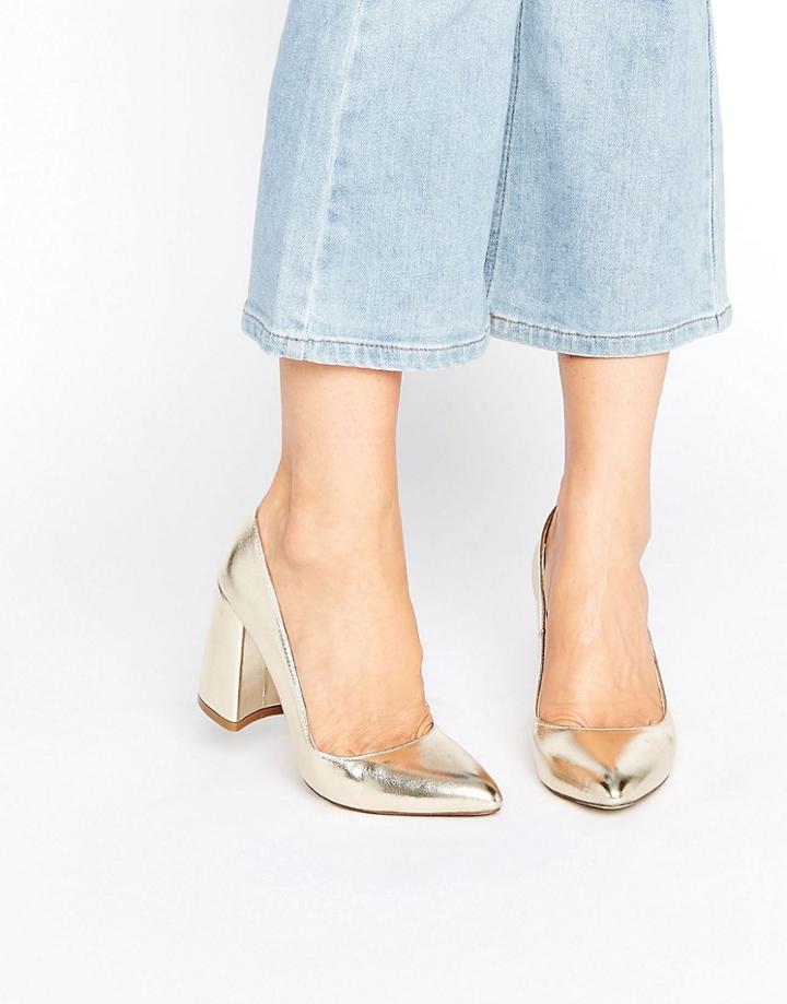 Raid Savannah Gold Heeled Shoes - Gold