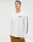 Abercrombie & Fitch Sleeve Logo Long Sleeve Top In White