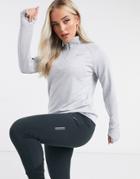 Nike Running Dri-fit Pacer Half-zip Long Sleeve Top In Gray Heather-grey
