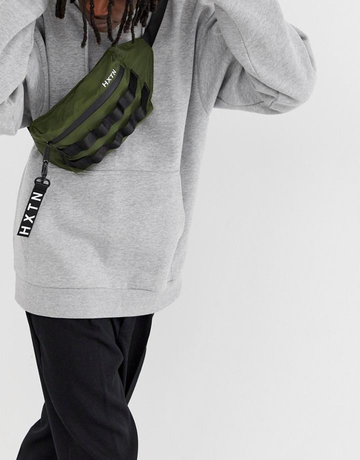 Hxtn Supply Utility Taper Crossbody Bag In Khaki-green
