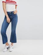 Wrangler Cropped Flare Jean With Raw Hem - Blue