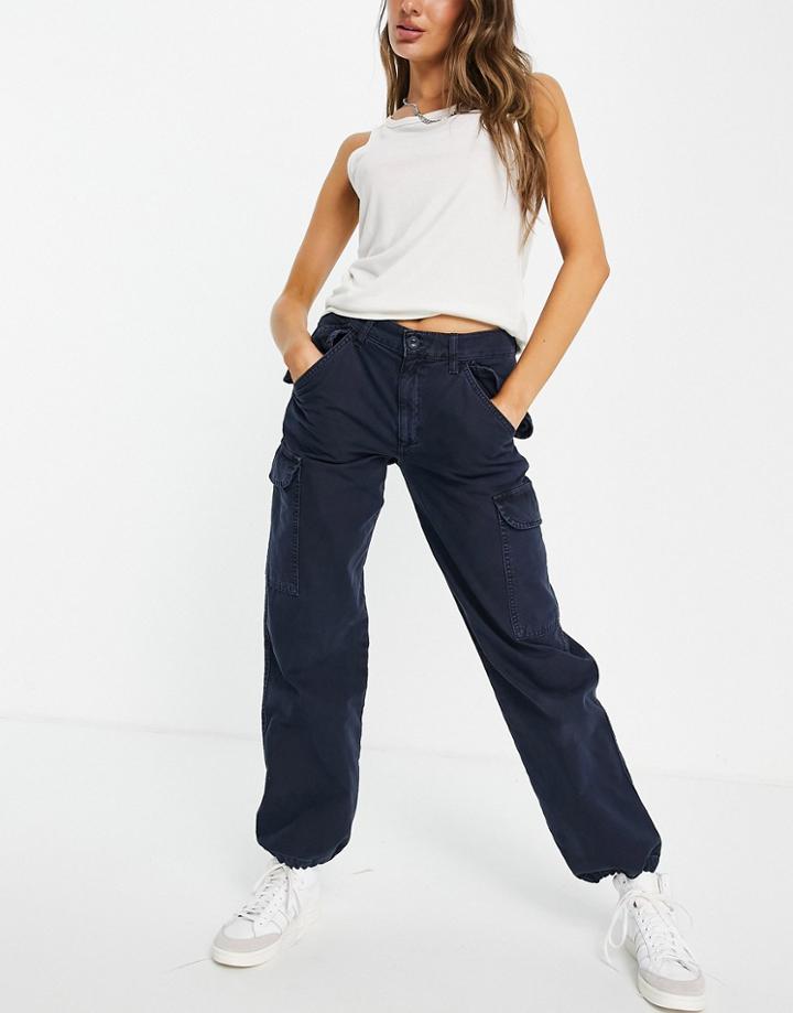 Asos Design Utility Combat Pant In Navy