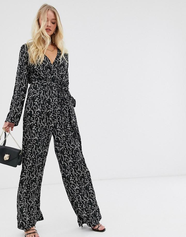 Y.a.s Floral Wrap Jumpsuit