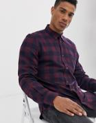 French Connection Large Gingham Flannel Shirt-red