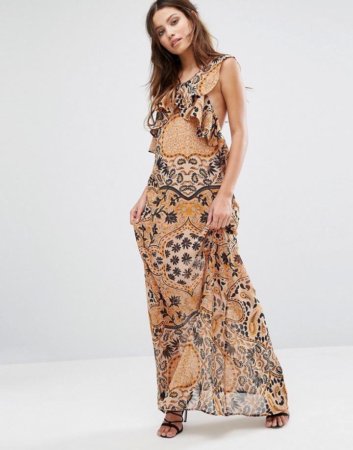 For Love And Lemons Margot Maxi Dress In Print - Multi