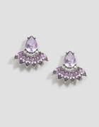 Asos Design Occasion Teardrop Jewel Earrings - Purple