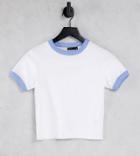 Asos Design Tall T-shirt With Contrast Trims In White
