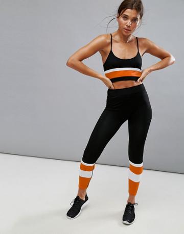 Kisaiya Yoga Seamless Color Block Leggings - Black