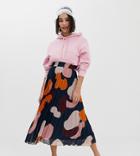 Monki Pleated Midi Skirt In Camo Print - Multi