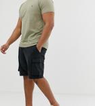 French Connection Plus Millitary Cargo Shorts-navy