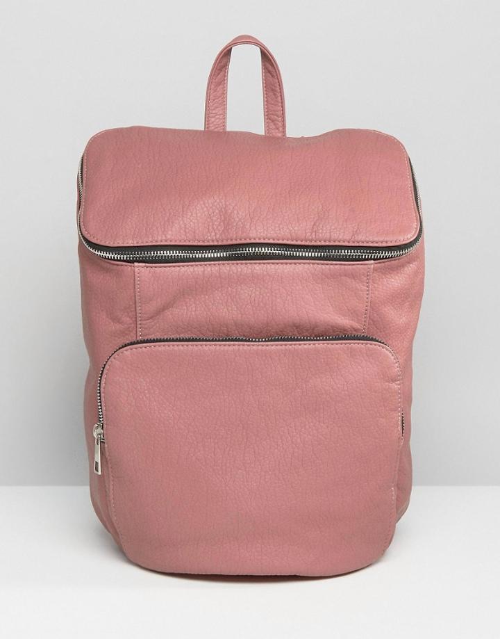 Asos Grungy Washed Backpack - Pink