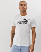Puma Essentials T-shirt With Large Logo In White - White