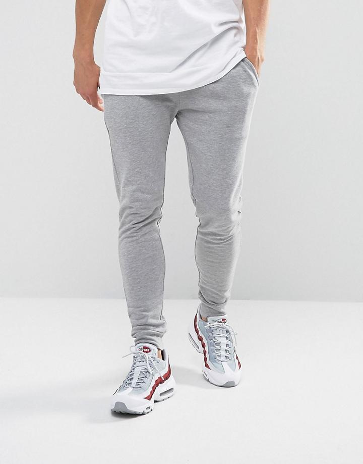 Asos Super Skinny Jogger In Gray Marl - Gray