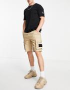 Calvin Klein Jeans Cargo Shorts In Stone-neutral