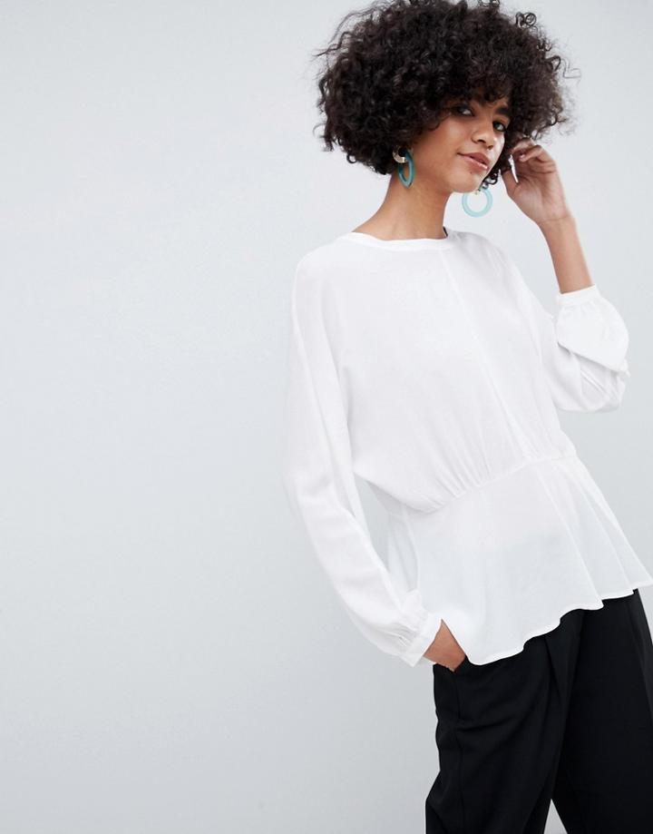 Selected Femme Peplum Blouse-white