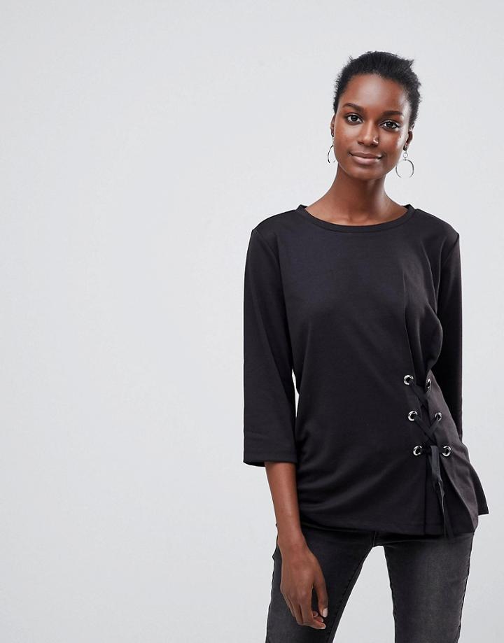 Vila Tie Front Top - Black