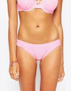 Asos Pleated Brazilian Bikini Bottom - Pink