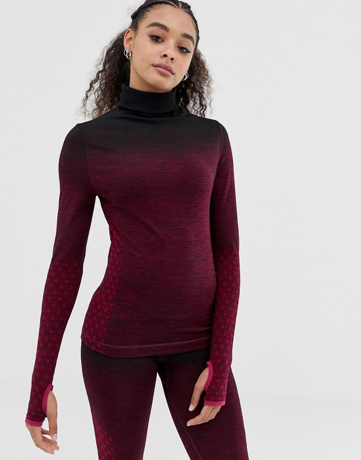 Hunkemoller Hkmx Seamless Ombre Long Sleeve Top In Purple - Purple
