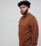 Replika Plus Knitted Crew Neck Sweater In Melange
