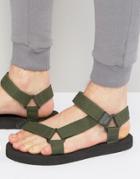 Asos Sandals With Khaki Nylon Straps - Green