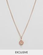 Katie Mullally Rose Gold Plated Necklace With Initial M Pendant - Gold