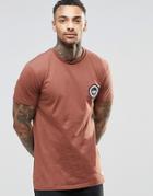 Hype T-shirt With Crest Logo - Brown