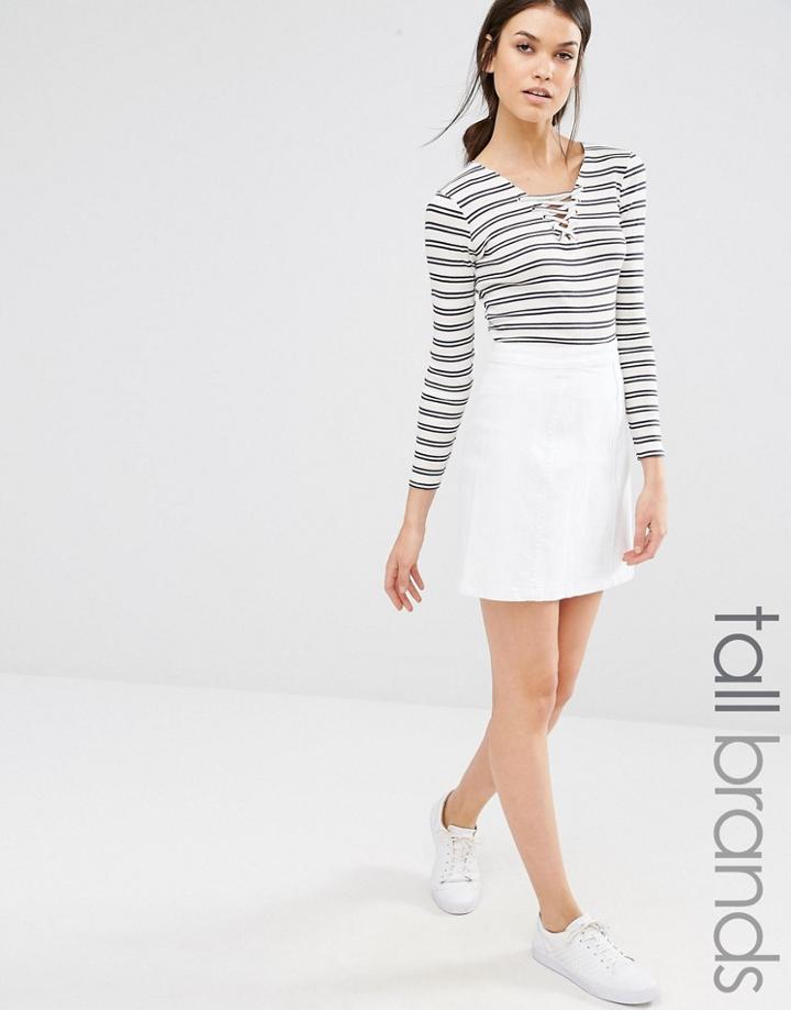 Missguided Tall A Line Superstretch Mini Skirt - White