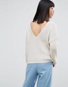 Asos Sweater With Deep V Back - Cream
