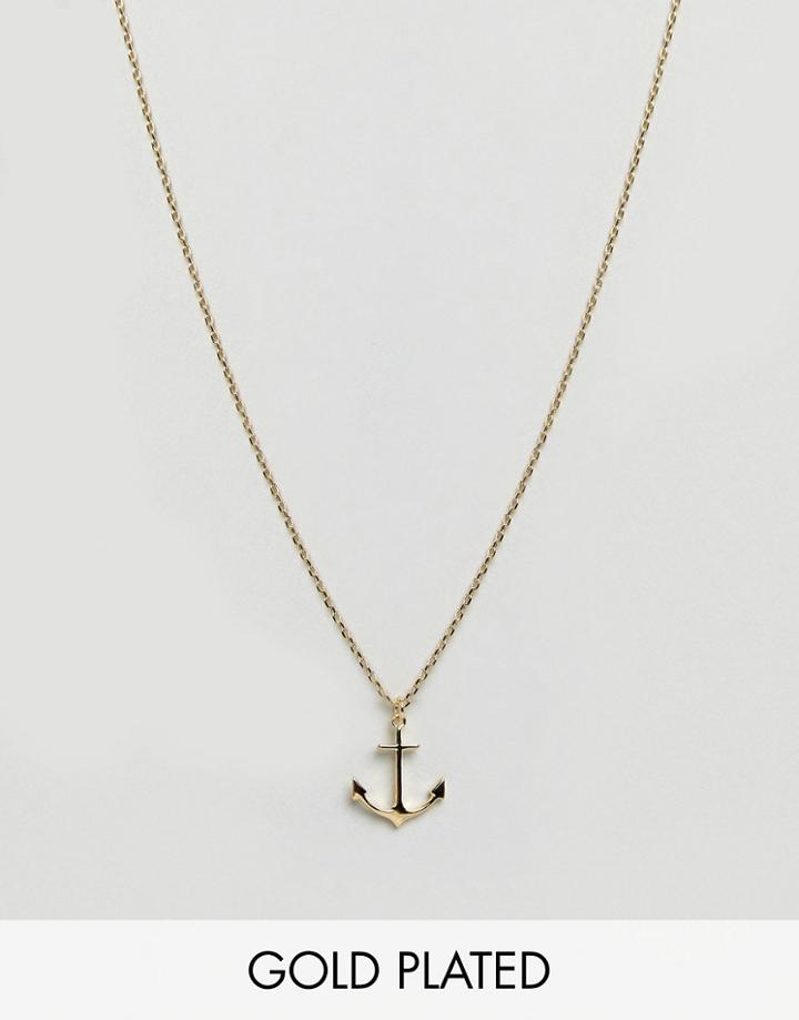 Orelia Anchor Charm Pendant - Gold
