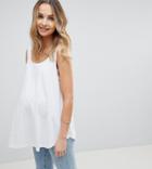 Asos Maternity Tank In Swing Fit With Scoop Hem - White