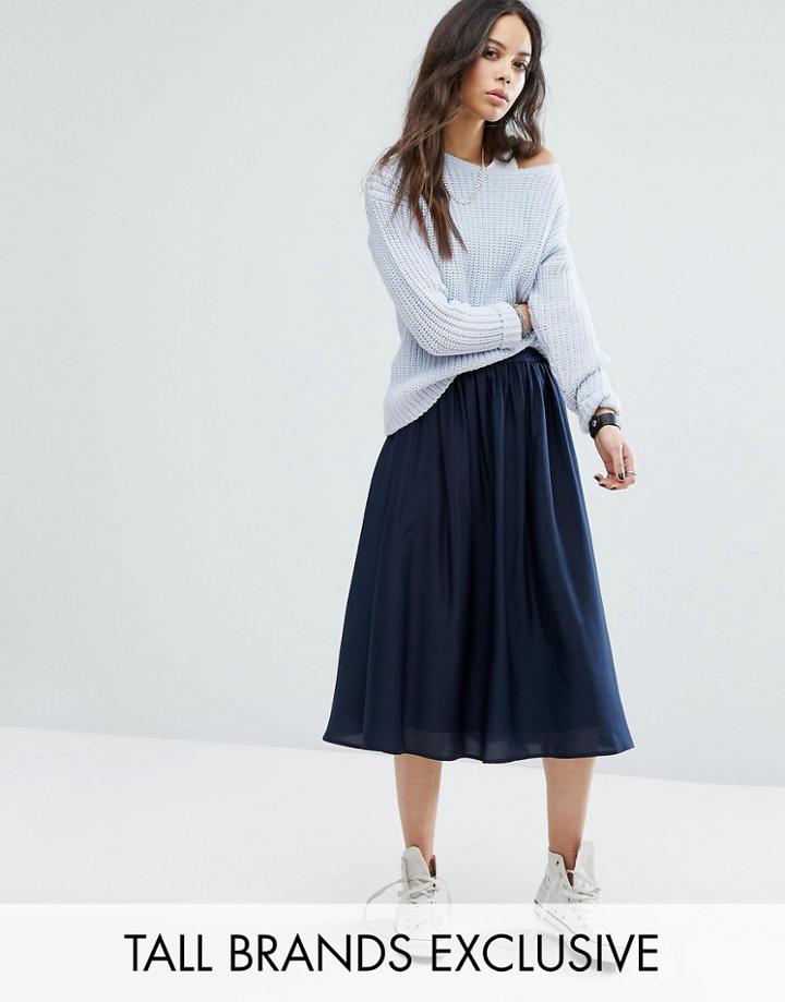 Noisy May Tall Midi Skirt - Navy