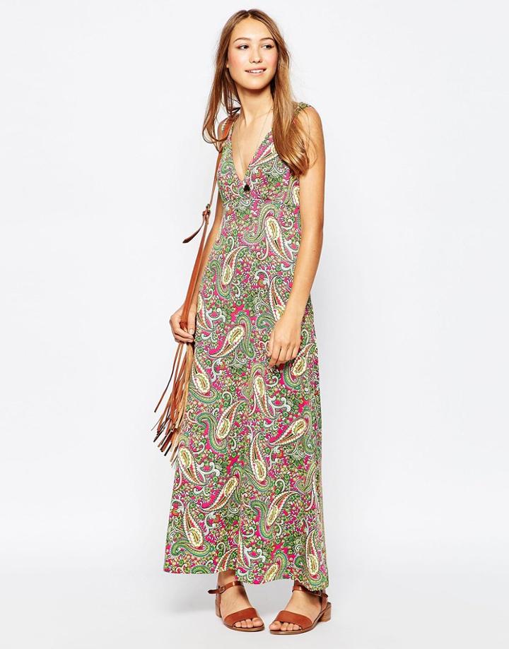 Yumi Maxi Dress In Paisley Print - Multi