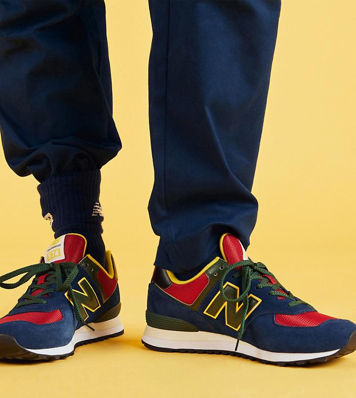 New Balance 574 Sneakers In Navy And Red Exclusive To Asos