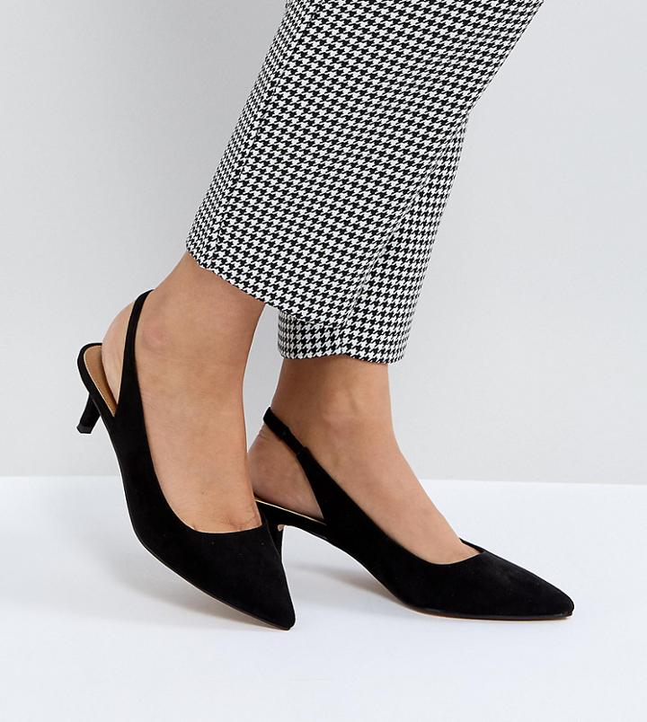 Asos Spirit Slingback Kitten Heels - Black